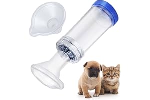 Topicy Cat Inhaler Spacer, Aerosol Chamber Mask for Pets, Handheld Silicone Mask Assists in Breathing & Inhalation, Includes 2 Masks to Fit Most Cat or Dog