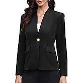 Allegra K Blazers for Women Work Office Collarless Single Breast Long Sleeve Suit Jackets Business Casual Outfits