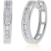 1/4-1 CT. TW. Diamond Huggie Hoop Earrings | 925 Sterling Silver Lab Grown Diamond Hoops | Dainty Jewelry for Her