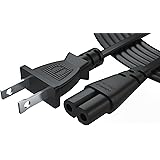 [UL Listed] Pwr+ AC Cable Replacement Power Cord 2 Prong 12 Feet (Black)