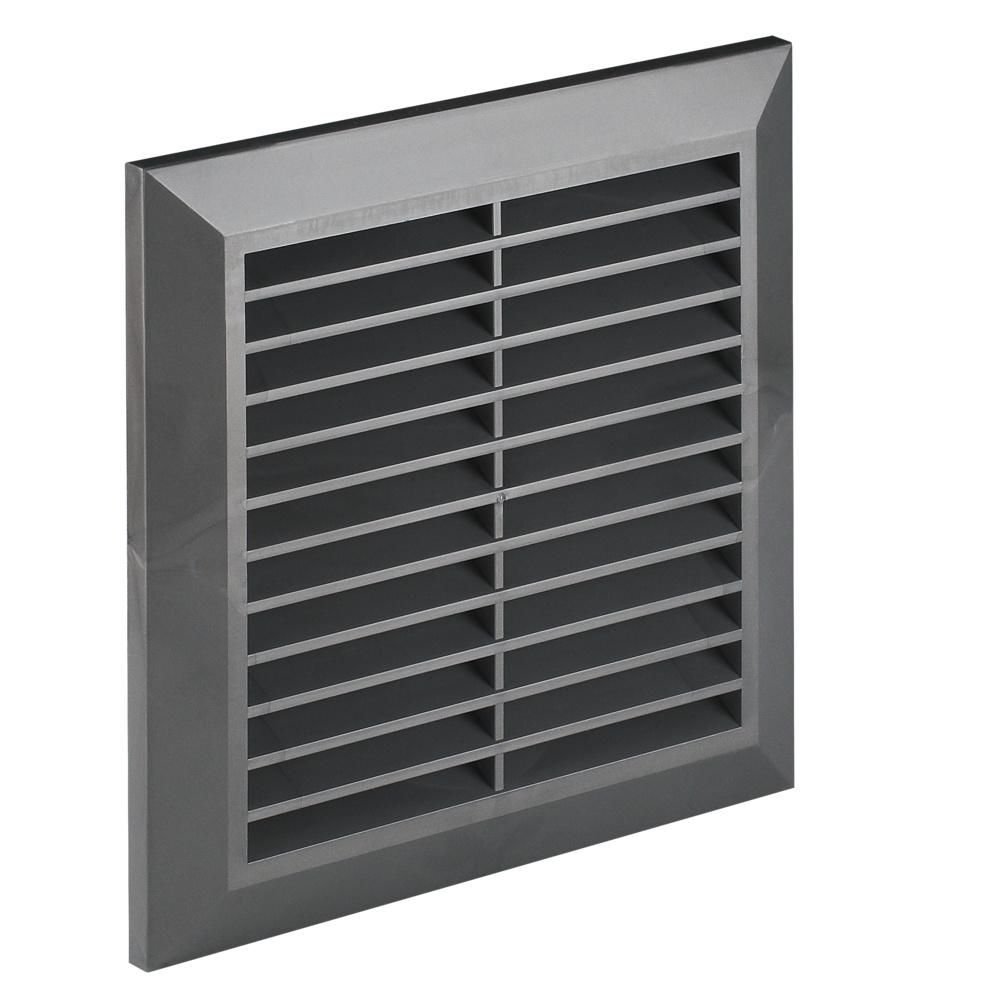 Graphite Air Vent Grille with Fly Screen and Fitting Frame 170mm x 170mm Grid Ducting Cover T40GR