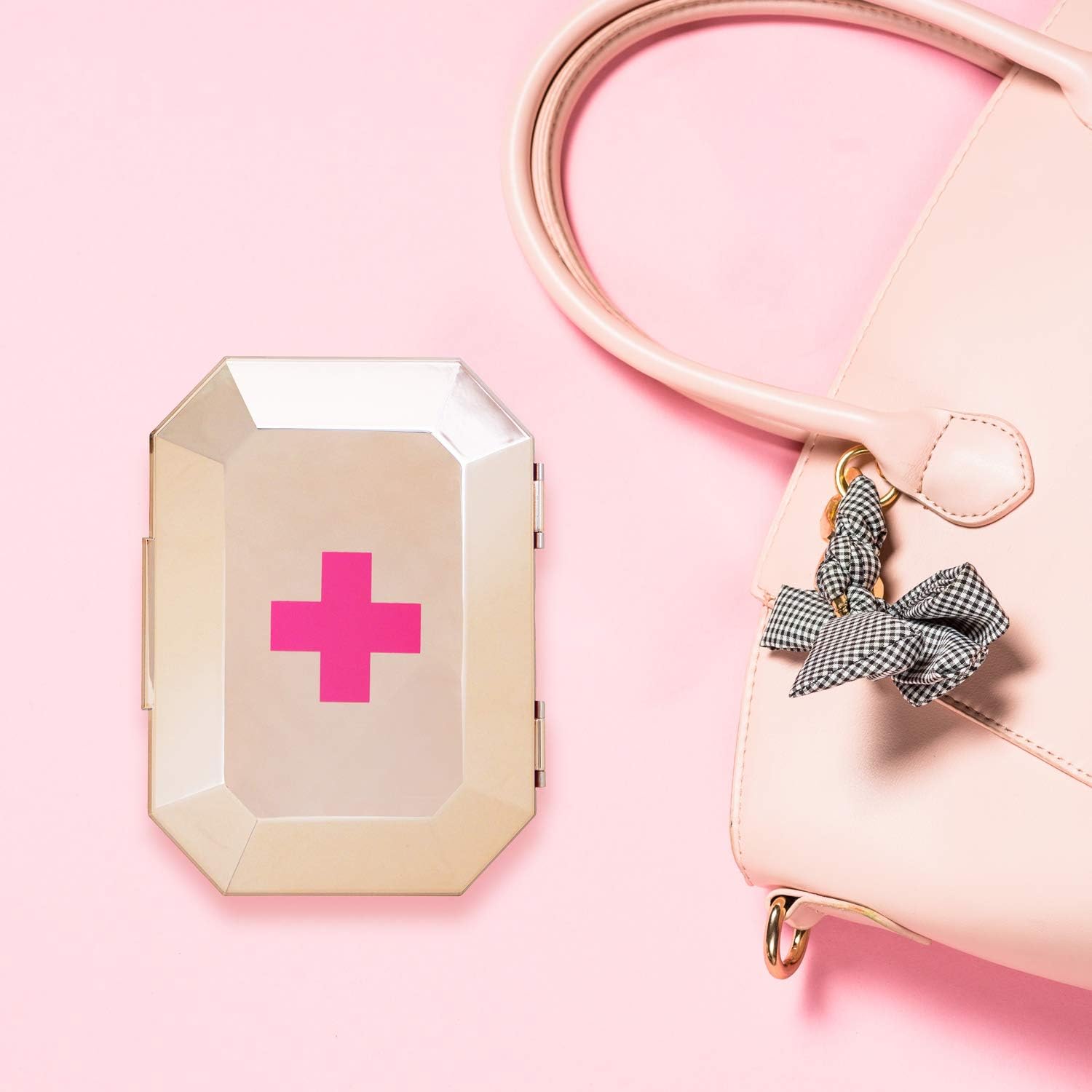 BlingSting First AID KIT - Rose Gold Clutch with 75 Essential Medical Supplies, Mini Compact Safety Emergency Case for Travel, Car, Moms, Office, School, Home, Outdoor Hiking, Camping, Backpacking: Sports & Outdoors