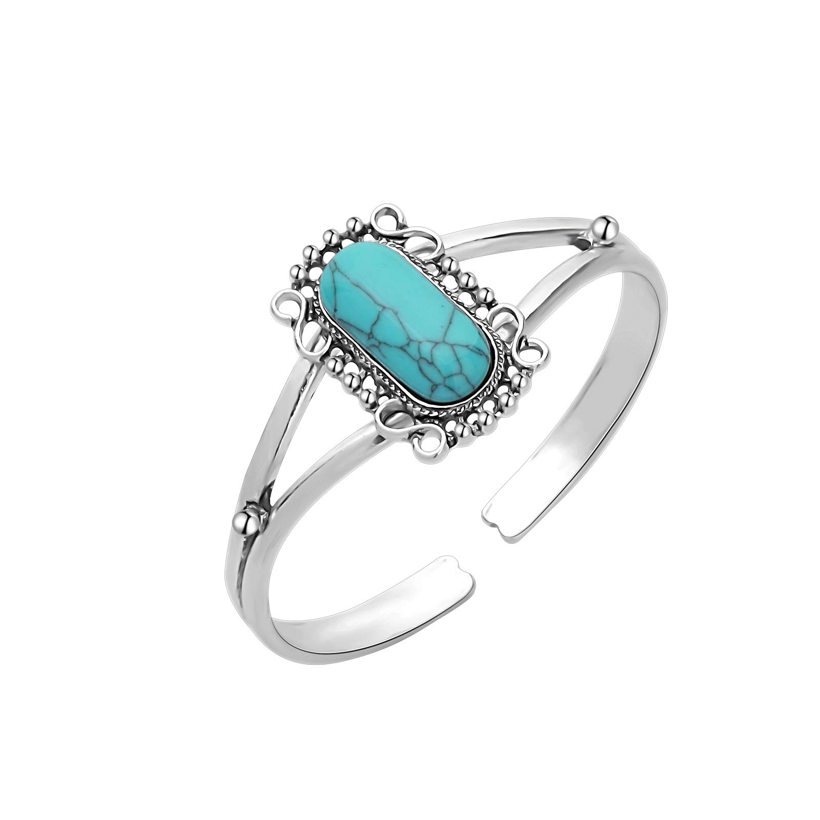Twilight Inspired Jewelry Turquoise Cuff Bracelet Silver Toned Vampire Fan Girl Bella Edward Vampire Gift (Turquoise Cuff Br)