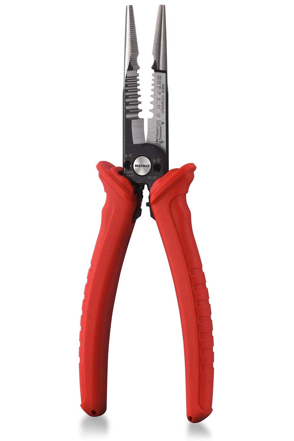 NEIKO 02038A 6-in-1 Wire Service Tool | 8-1/2" Length | Gripper, Crimper, Stripper, Cutter, Extractor, Electrician Plier