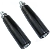 Meuey Lyot 2 Pack M10 Revolving Handles 80mm for Trailer Jack and Lathe | Crank Bakelite Grips; M10 Threaded Fit;Nuts Included;Galvanized Alloy Studs; Smooth Turning for Machine Controls