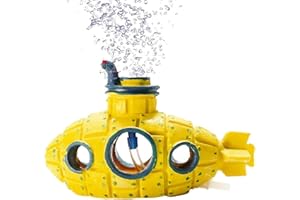 Moonorange Aquarium Air Bubbler Decoration, Realistic Submarine Ornament for Aquarium Fish Tank (Submarine-Yellow)