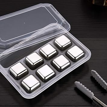 Piedras de whisky no diluyentes, cubitos de hielo de acero ...