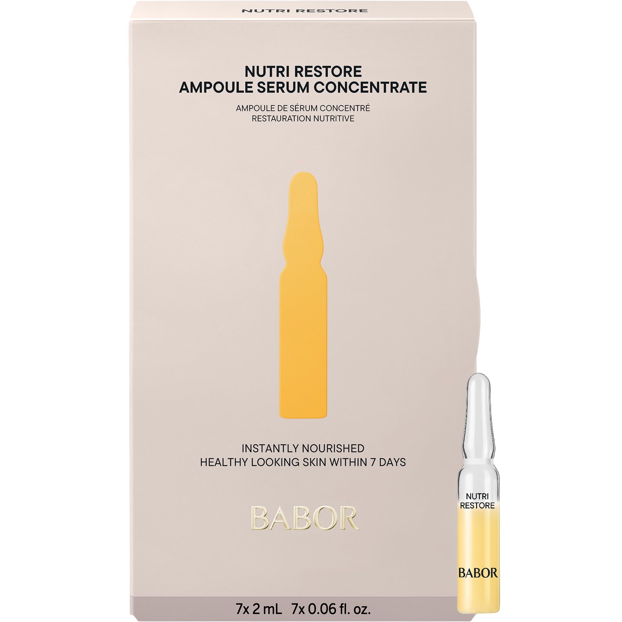 BABOR Nutri Restore Ampoules, Vegan Facial Care with a Unique Combination of 19 Micronutrients, Aloe Vera and Argan Oil – for a Strengthened Skin Barrier (7 x 2 ml)