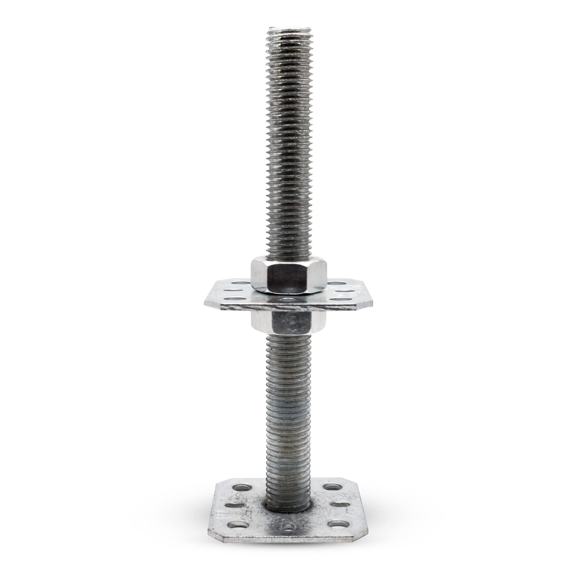 DOJA Barcelona Adjustable Pole Support 80x250 M24 Galvanized Steel Height Adjustable Vertical Post Anchor for Wooden Pergola Base Garden, Terrace, Fences