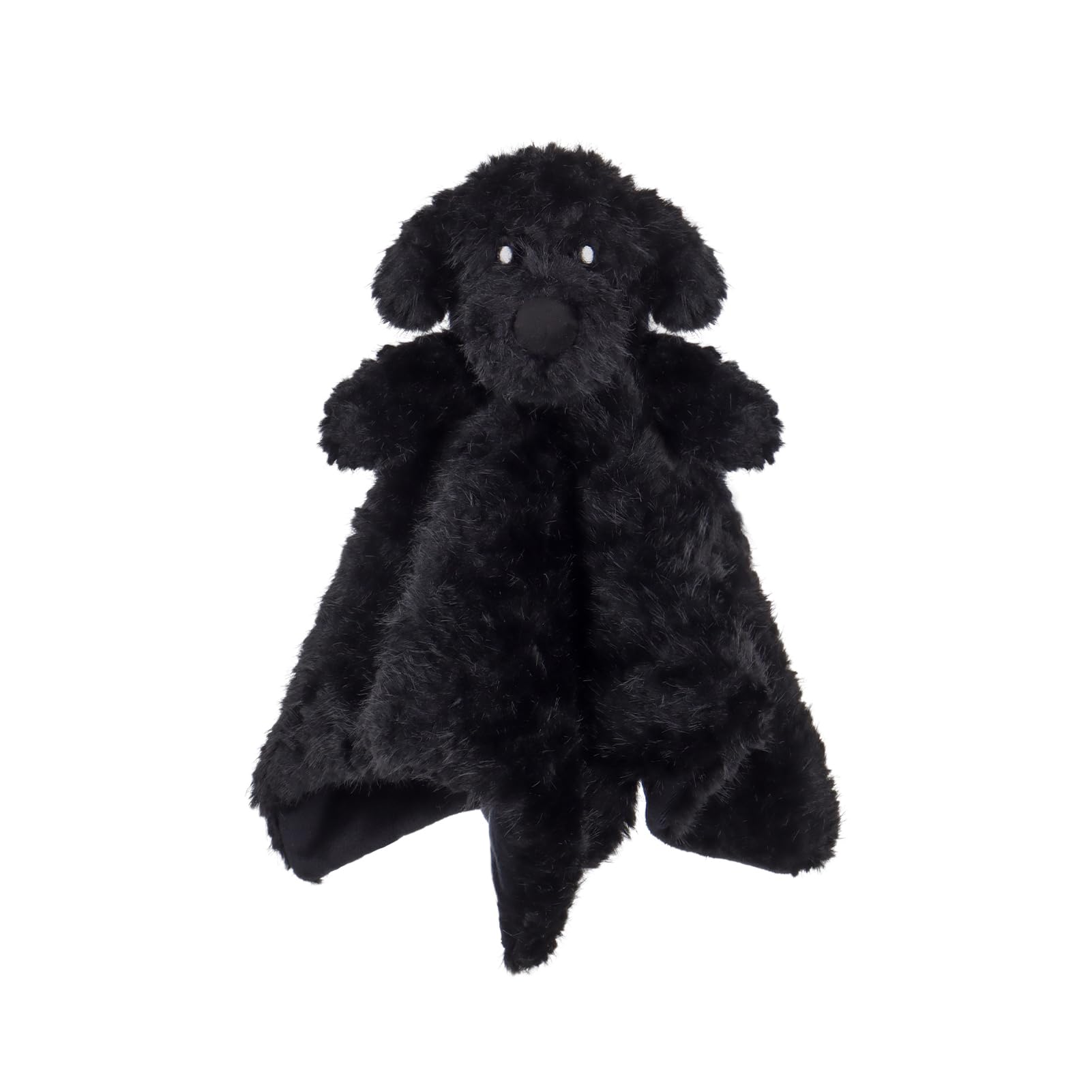 Apricot Lamb Black Poodle Cute Comforter Plush Security Blanket for Baby Boy and Girl, Cuddly Lovey for Infant and Toddlers, Black Dog Puppy 14x14 Inches