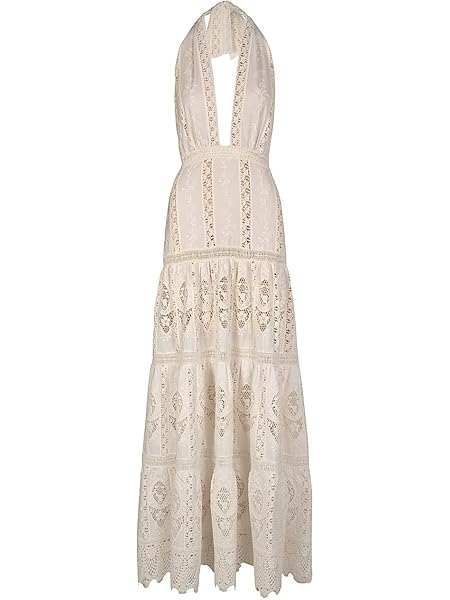 Johanna Ortiz Micaela Luz Tropical Embroidered Maxi Dress - Ecru