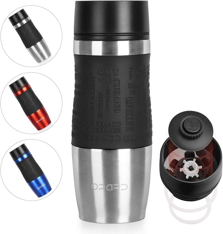 Travel Mugs for Hot Drinks 360°Drinking Lid DoubleWalled Vacuum