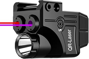 QR-LASER Red Green Purple Blue Laser Light Combo, 800 Lumens Tactical Flashlight Laser Sight, Built-in USB Rechargeable Battery, Adjustable Compact Tactical LED Light Laser Beams