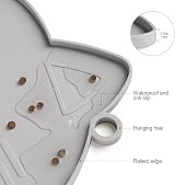 Coomazy Cat Food Mat Silicone Non Slip 17.7x10in Grey view 3