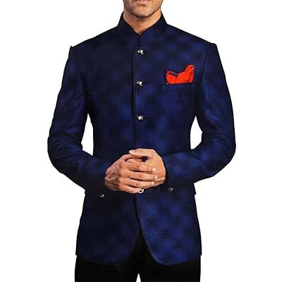 INMONARCH Mens Navy Blue Polyester 3 Pc Jodhpuri India