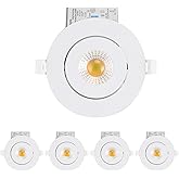 4 Inch Led Recessed lights ,Ultra-Thin Adjustable Eyeball Gimbal LED Recessed Lighting, with Junction Box 9 Watts,750lm, Dimmable geiling light ETL (2700K/3000K/3500K/4000K/5000K Option, 4pack)