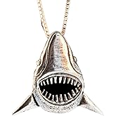 Jaws Shark Pendant Shark Necklace Silver Shark Charm