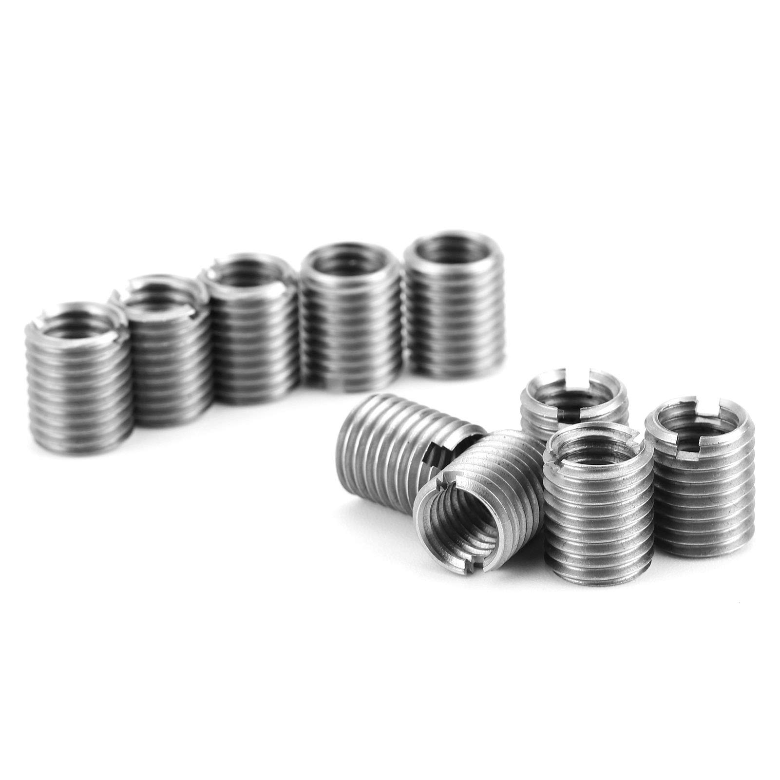 Photo 1 of 10pcs Insert Nuts Thread Repair Kit M8x1.25 Female to M10x1.25 Male Insert Nut for Automotive Industrial Machinery Maintenance