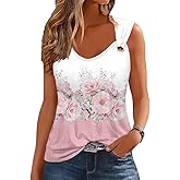 ETCYY NEW Womens Tank Tops 2025 Summer T Shirts V Neck Sleeveless Casual Loose Blouses