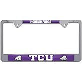 Officially Licensed Premium Shiny Chrome Metal License Plate Frame - Second Generation - Mascot Version (TCU)