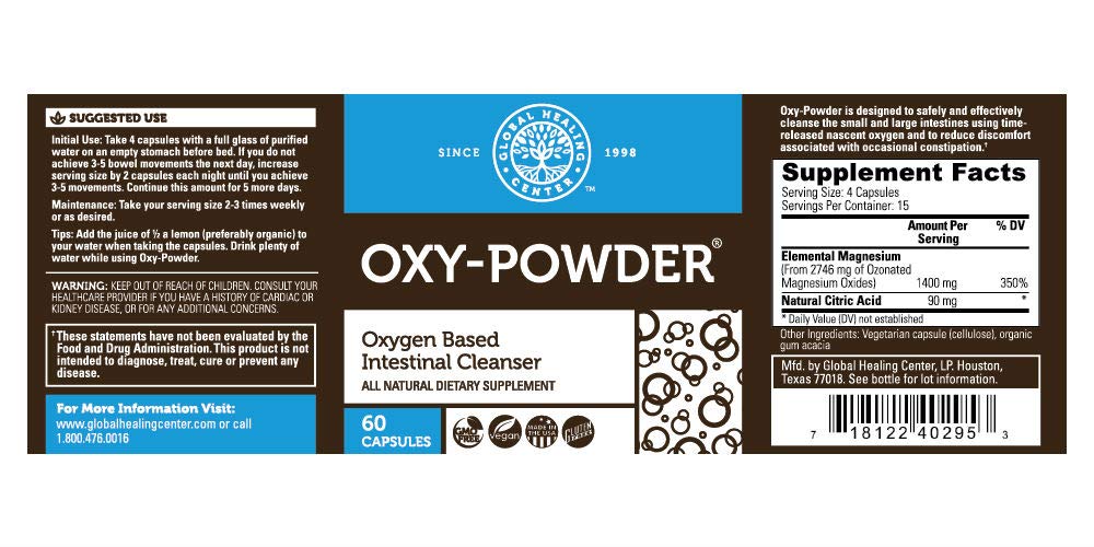 Global Healing Center OxyPowder Oxygen Based Safe and Natural Colon
