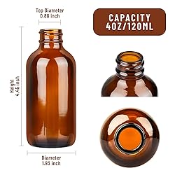 PINIWON 12 Pack 4 oz Amber Glass Bottles, 120ml