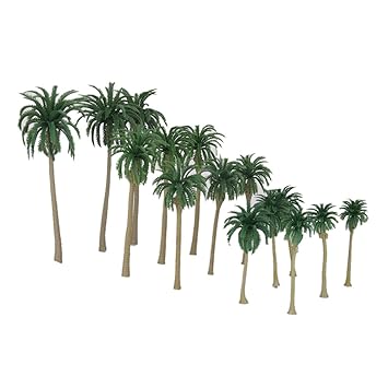 Generic 15pcs Multi Gauge Model Coconut Palm Trees HO O N Z Scale Scenery