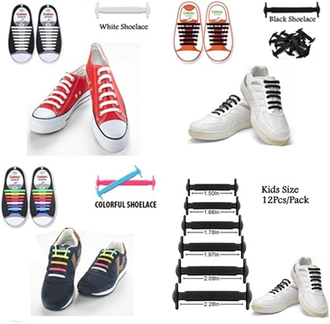 No Tie Silicone Shoelace, Elastic Shoelace, Sports Fan