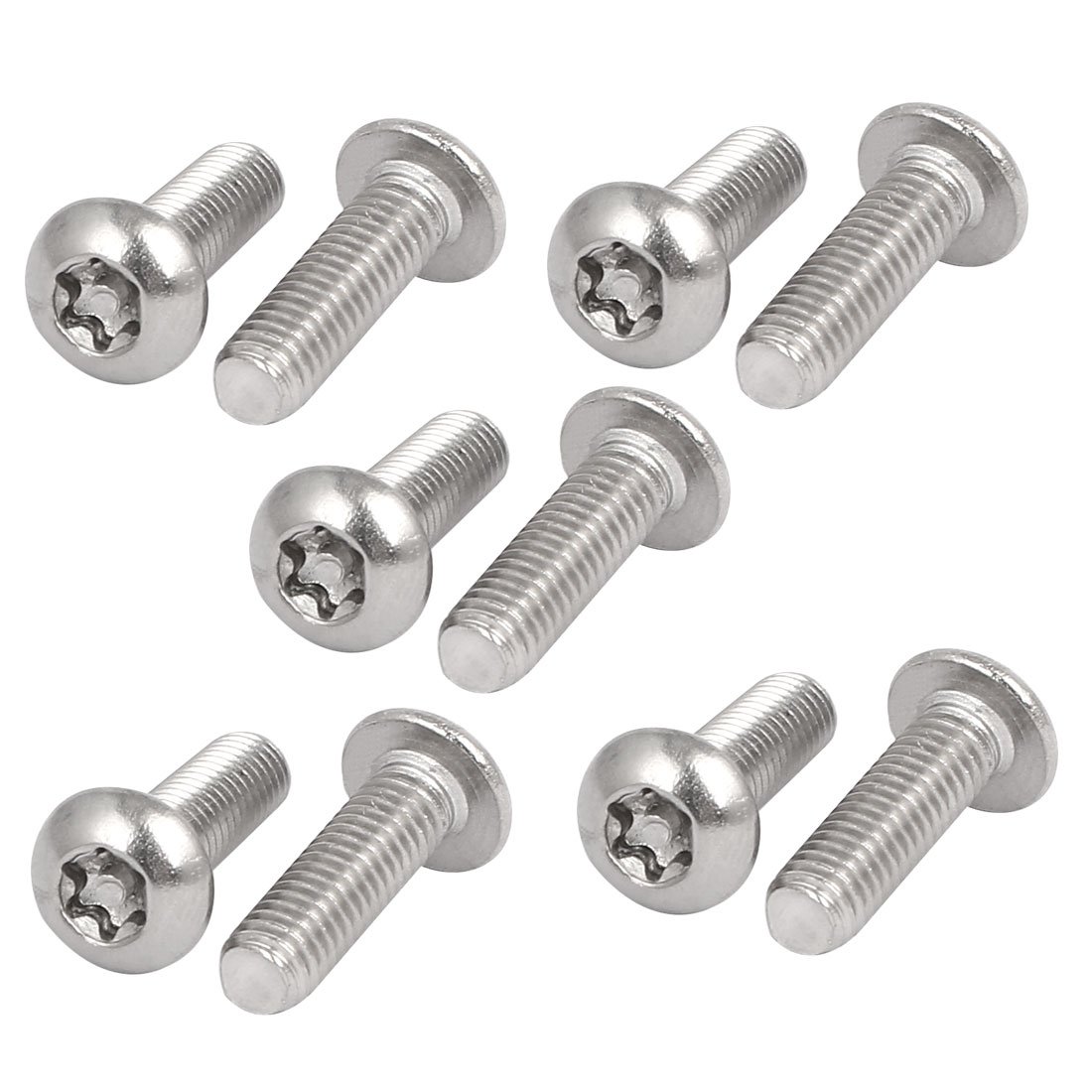 Sourcingmap M5x16mm 304 Stainless Steel Button Head Torx Security Tamper Proof Screws 10pcs