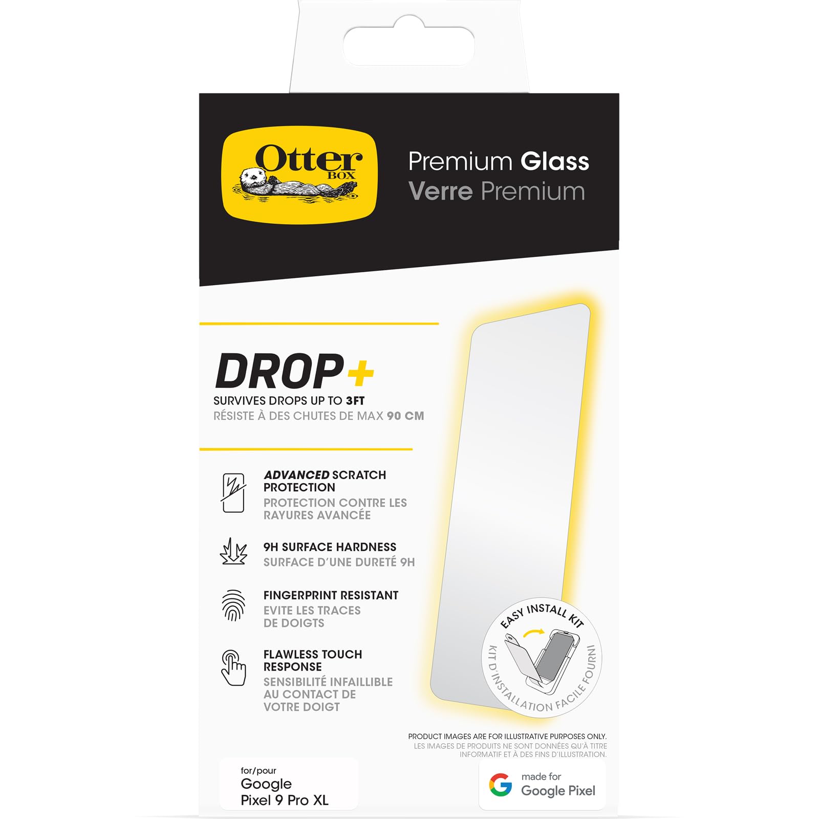 Photo 1 of OtterBox Google Pixel 9 Pro XL Premium Glass, Scratch Protection, Flawless Touch Response, Easy Installation (Ships in Polybag)