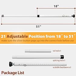 Sliding Door Security Bar 18"-51", Adjustable