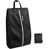 pack all Foldable Shoe Bag for Travel, Water-Resistant Ultralight Shoe Pouch for Gym, Odor-Resistant Soccer Cleats Bag for Sport (Dual Pocket Version)