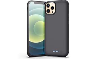 H H·E·T·P Battery Case for iPhone 12/12 Pro, （Newest 6800mAh）Battery Charging Case Protective Battery Backup Pack Portable Charging Case for iPhone 12/12 Pro Extended Phone Cover 6.1 inch Smart Case - Black