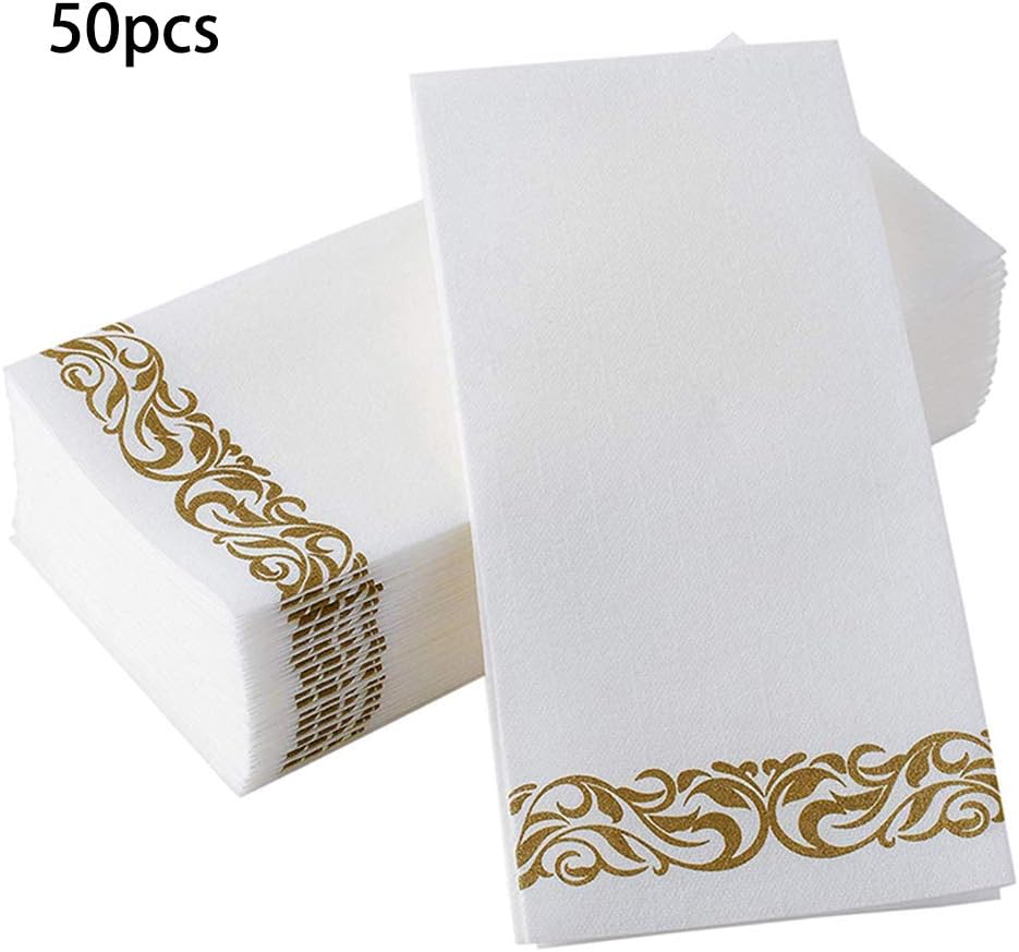 shaoyanger Disposable Hand Towels & Decorative Bathroom Napkins | Soft and Absorbent Linen-Feel Paper Guest Towels for Kitchen, Parties, Weddings, Dinners or Events