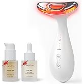 3-in-1 for Aurora Red Light for Face & Neck Beauty Massager, with Suction, Vibration, Heat, 3 Light Therapies for Skin Glow, Face Lift, Neck Firm, White