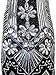 Vijiv Women 1920s Gastby Sequin Art Nouveau Embellished Fringed Cocktail Dresses Black Large