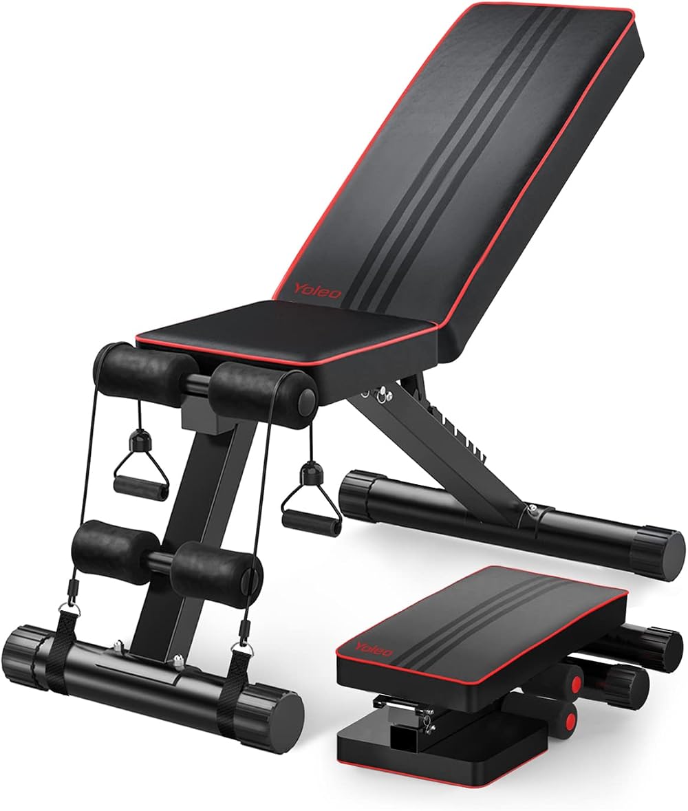 YOLEO Adjustable Weight Bench Foldable Incline Decline Home Gym