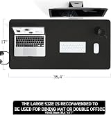 YSAGi Non-Slip Desk Pad Waterproof PVC Leather 90x43 cm Black view 7