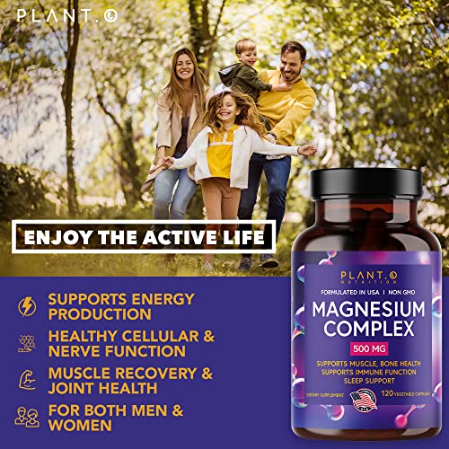 Plant.O Premium Magnesium Supplement [Vegan Oxide & Citrate, 500mg