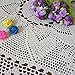 USTIDE Crochet Lace Tablecloth 33 inches Square Handmade Cotton Table Cloth Beige Table Cover Doily