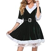 Thorn Tree Women's Mrs. Claus Santa Costume Hoodie Christmas Dress Sexy Lady Cosplay Suit Nightwear