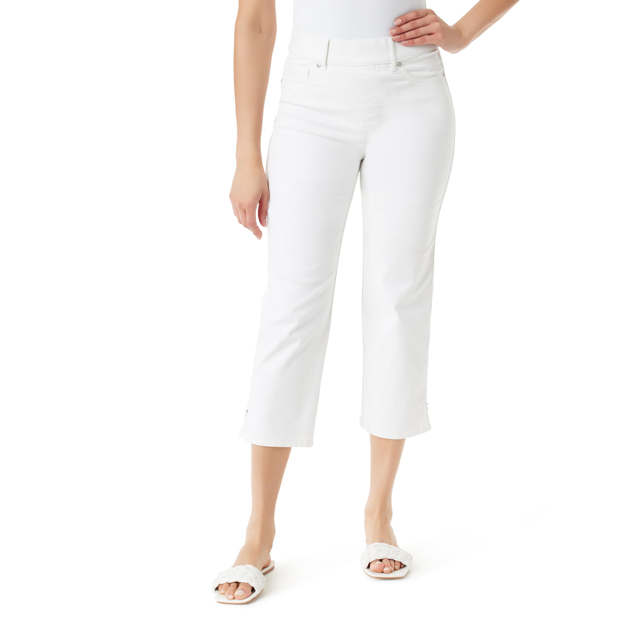 Gloria Vanderbilt Women’s Shape Effect Pull On High Rise Straight Leg Capri Standard