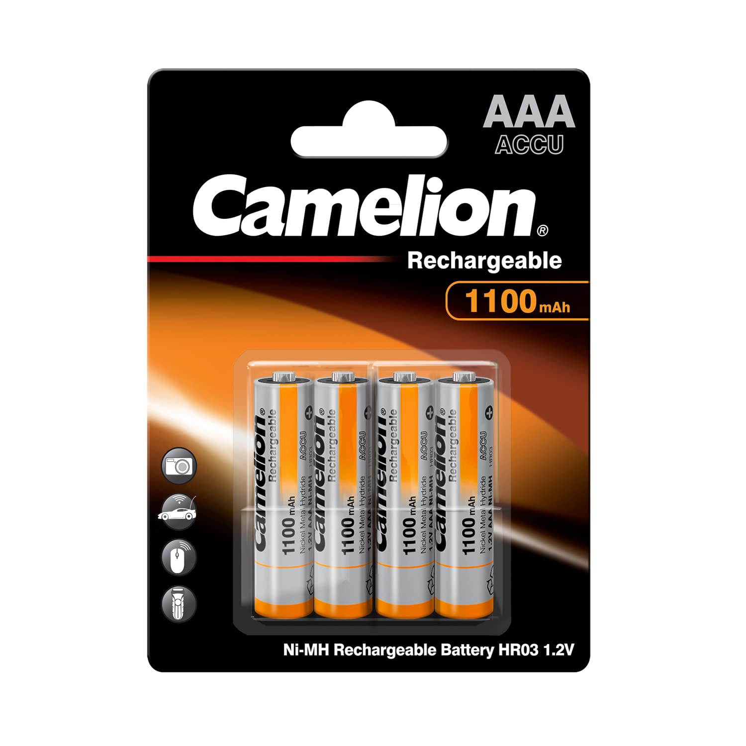 Camelion HR03 1.2 V 1100 mAh AAA Micro Nickel Metal Hydride Rechargeable Battery (Pack of 4) — image 1