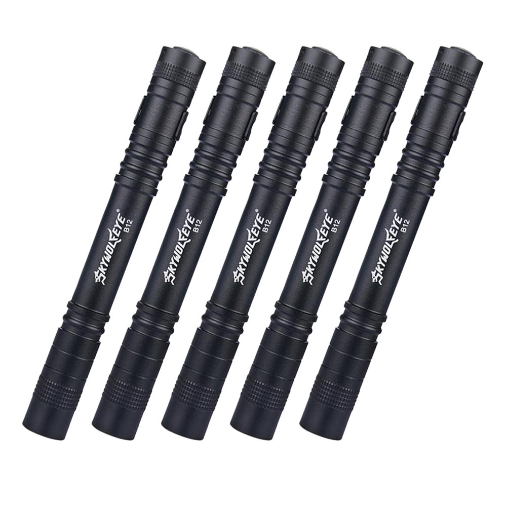 Cussity Led Pen Torches 5 Pcs, Bright Pocket EDC Torch Small Flashlight with Clip for Camping, Outdoor, Emergency, Waterproof & 3 Light Modes