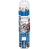 STAEDTLER Mars Lumograph Graphite Artist Pencil Pack, 12 Degrees (8B, 7B, 6B, 5B, 4B, 3B, 2B, B, HB, F, H, 2H), Mars Plastic