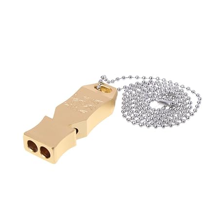 JERKKY Outdoor Survival Rescue Notfallpfeife Hohe Decibel Dual Frequency Aluminium Keychain Überleben EDC-Tool Gold