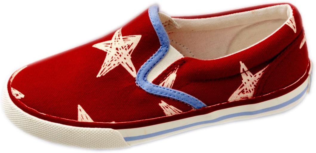 Mini Boden Canvas Pull-On Star Sneakers in Red