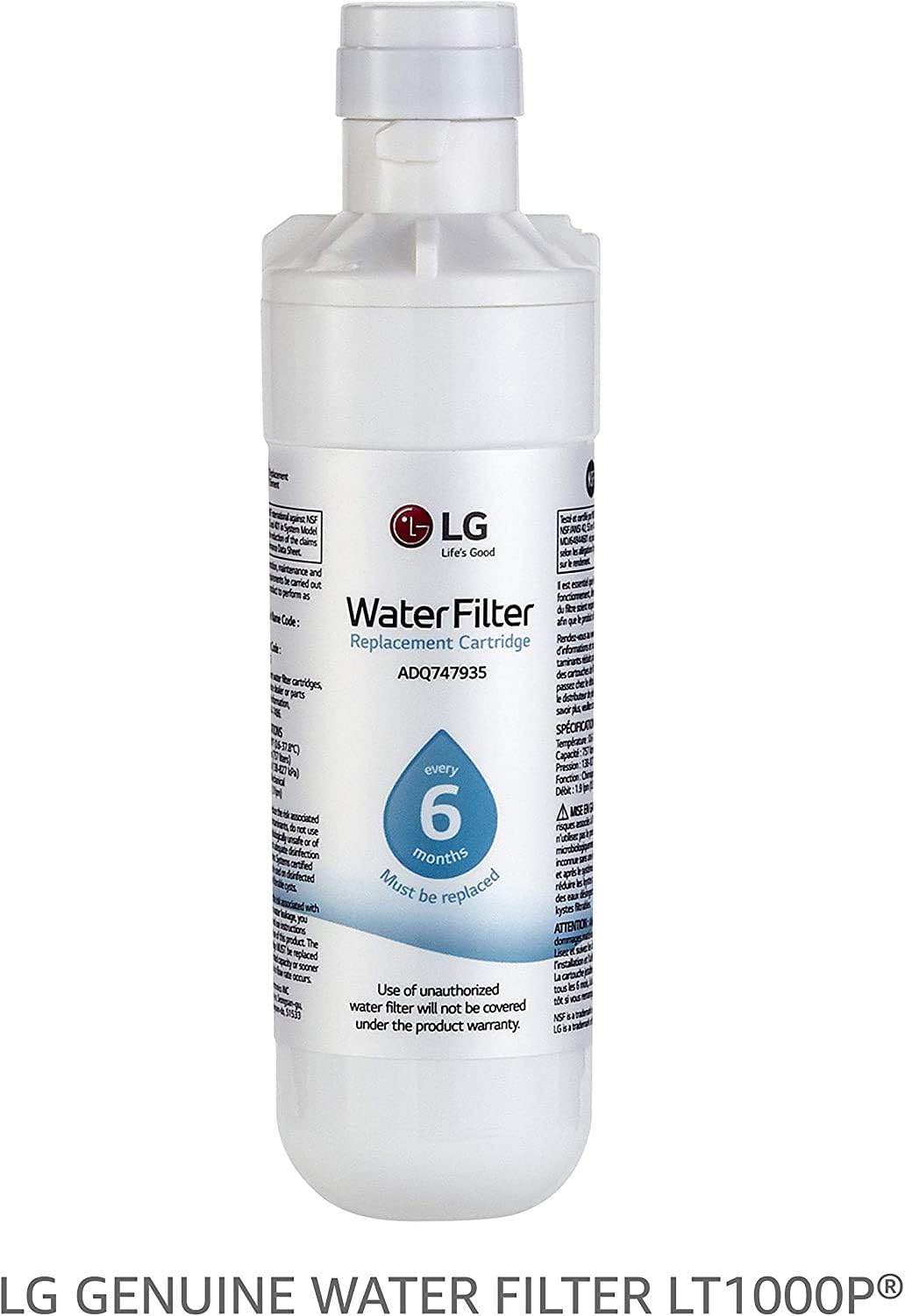 LG LT1000P - 6 Month / 200 Gallon Capacity Replacement Refrigerator Water Filter (NSF42, NSF53, and NSF401) ADQ74793501, ADQ75795105, or AGF80300704: Home Improvement
