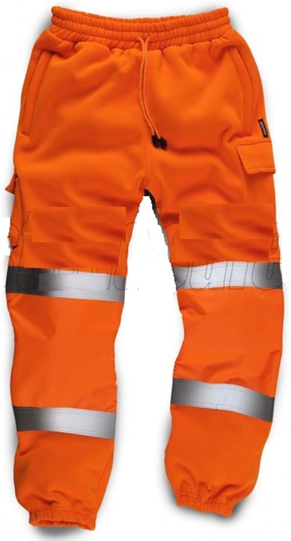 Hi Visibility Mens Fleece Jogging Jog Pants Trousers Premium Quality