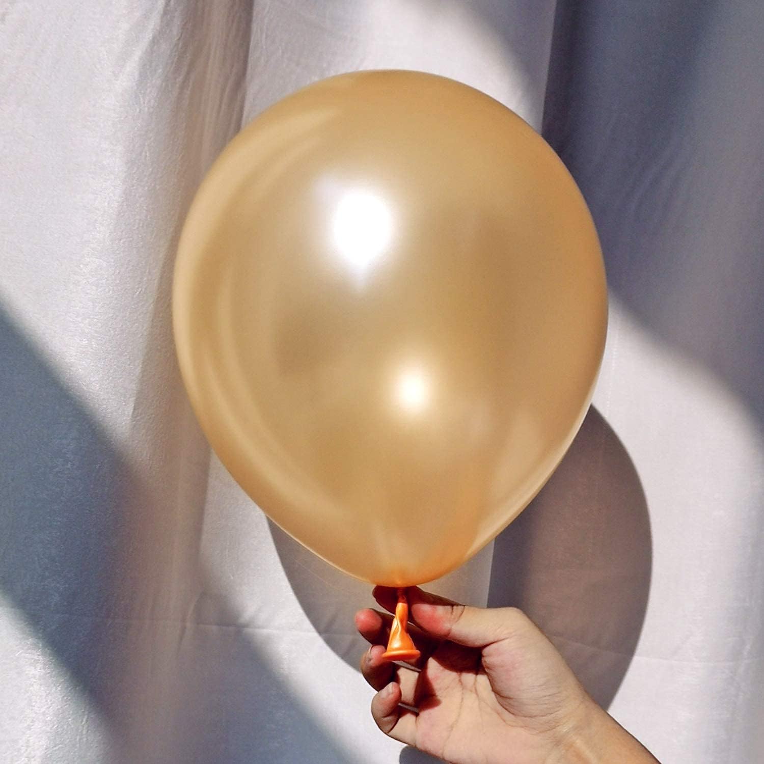 Eanjia Peal Latex Balloons 100pcs Bulk Pack of Thicken Latex Balloons 3.2g for Birthday Wedding Party Decorations, Good Round Shape ,Easy to Tie ,Vivid Clear,Real Shot (Champagne gold, 12inch): Toys & Games